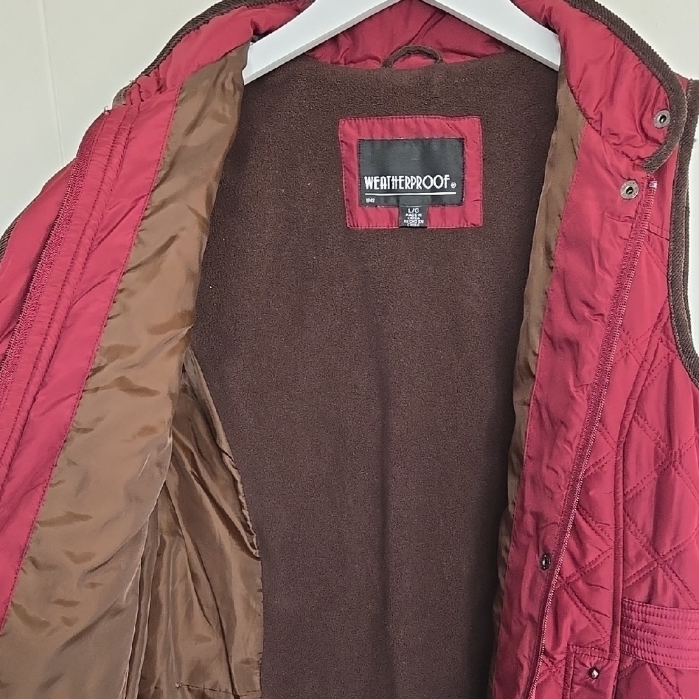 Weatherproof 1948 Women's Quilted Burgundy Vest Size L - Picture 10 of 13